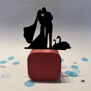 Swan Sturdy Wedding Cake Topper,  Personalized Cake Topper for Wedding, Custom Wedding Gift Cake Topper