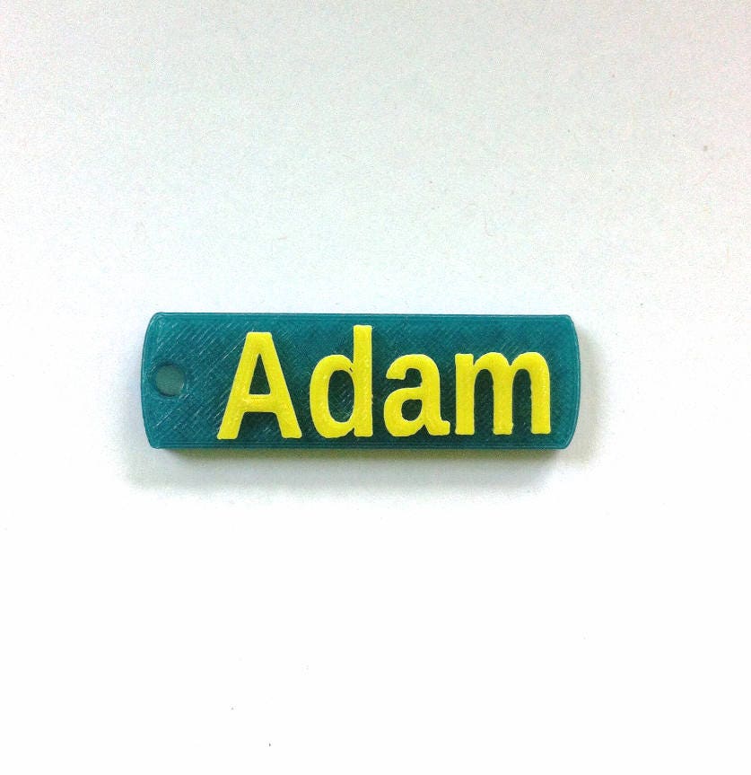 Adam, CUSTOM 3D PRINTED Round Corner Name Keychain (keyring), Favor ...