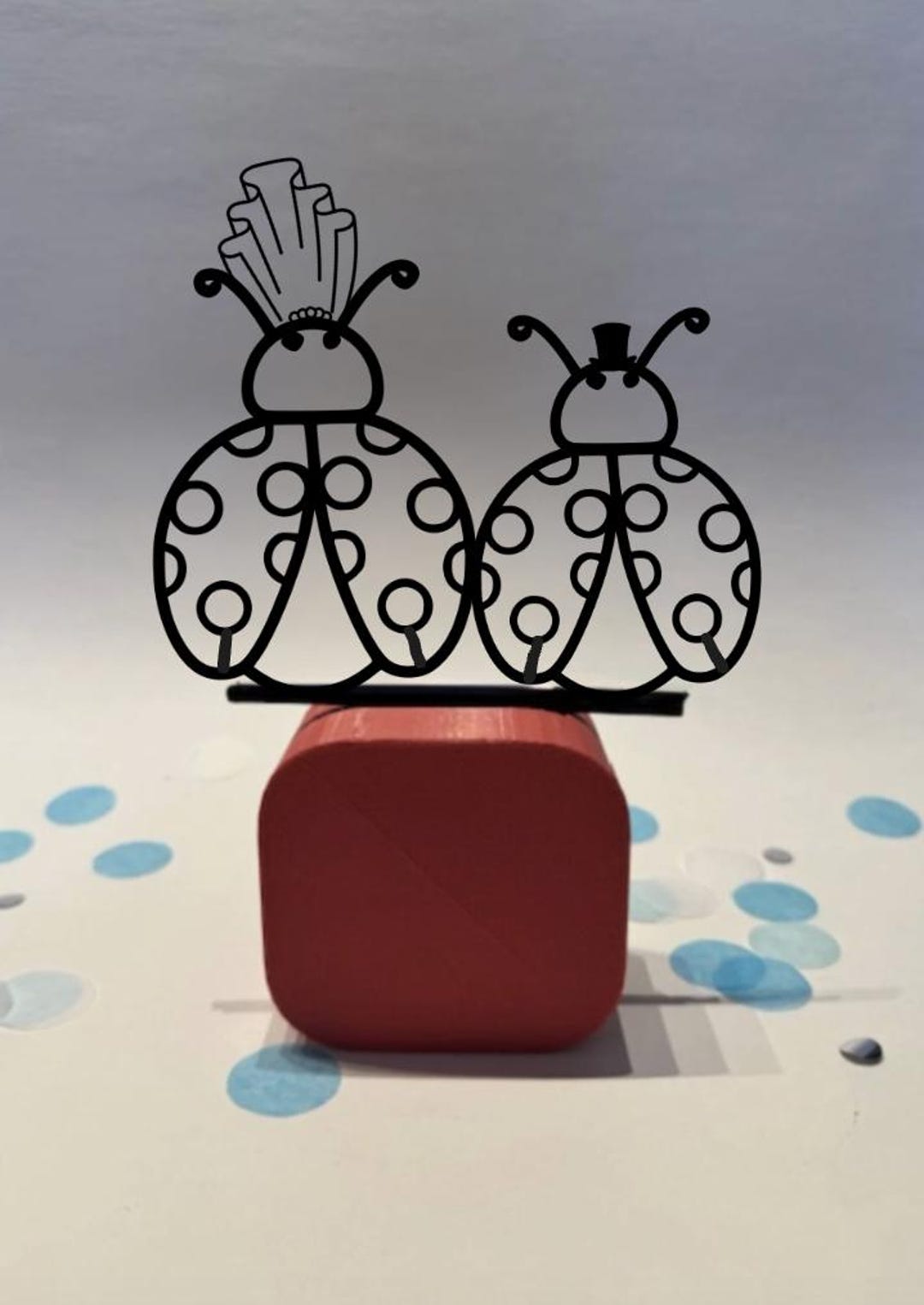 Custom Ladybug Bride & Groom Wedding Cake Topper – Cute Garden Insect ...