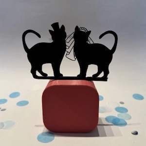 Cat Sturdy Wedding Cake Topper,  Personalized Cake Topper for Wedding, Custom Wedding Gift Cake Topper