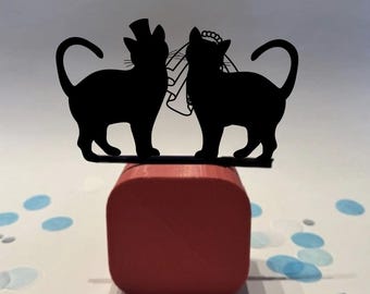 Cat Sturdy Wedding Cake Topper,  Personalized Cake Topper for Wedding, Custom Wedding Gift Cake Topper