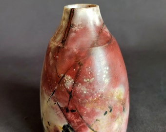 Pit fired porcelain vase