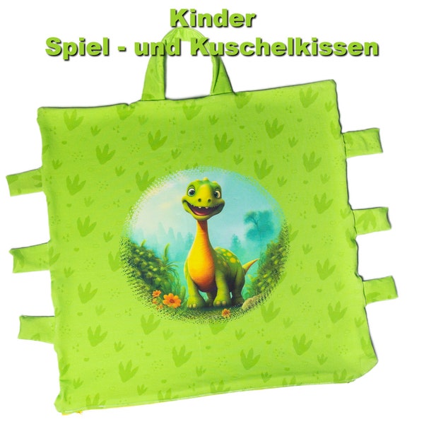 Kuschel - und Spielkissen für Kinder ab 3 Jahren. Hier wird nicht nur gekuschelt, hier wird auch gefühlt und gehört.