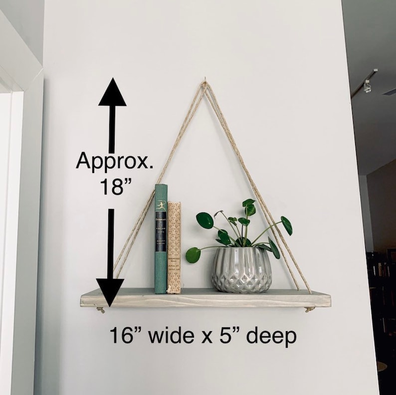 16 Hanging Wood Shelf with rope or cord Small shelves Etsy