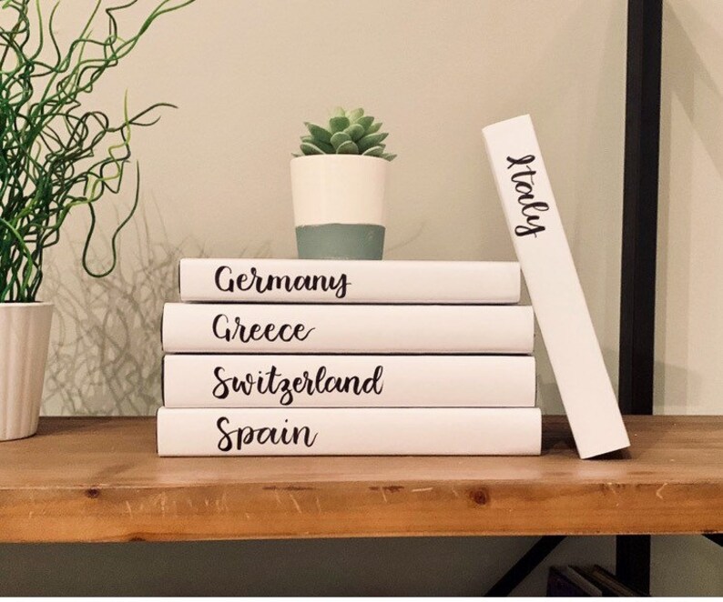 White Books With City Names/decorative Book Set/decorative Etsy