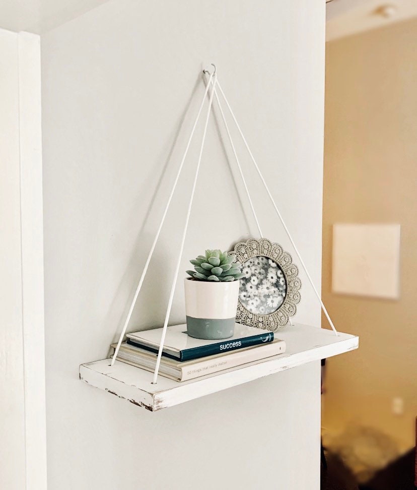 16 Hanging Wood Shelf with rope or cord Small shelves Etsy