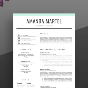 Professional Resume Template. Modern Resume Template. Clean Resume Template. Professional CV Template, Teacher Resume. Instant Download.