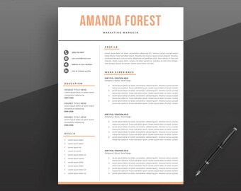 Plantilla de CV profesional. Descarga instantánea. Limpie la plantilla de CV. Plantilla de CV moderna. Plantilla de CV profesional. CV moderno.