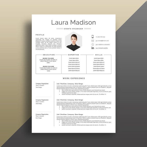 Resume Template, Professional Resume Template, Modern Resume Template, Creative Resume Template. Professional CV Template. Resume with Photo