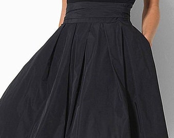 Ava Pleated taffeta skirt, evening skirt,