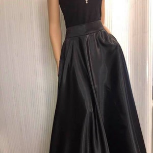 Wedding, Prom,  Satin Skirt, Elegant High Waist Skirts, Floor Length, Elegant Party