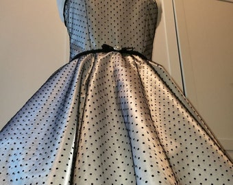 Lisa 50's dress, vintage style dress, black and white dress, 50's dress, Swing dress, rockabilly dress.