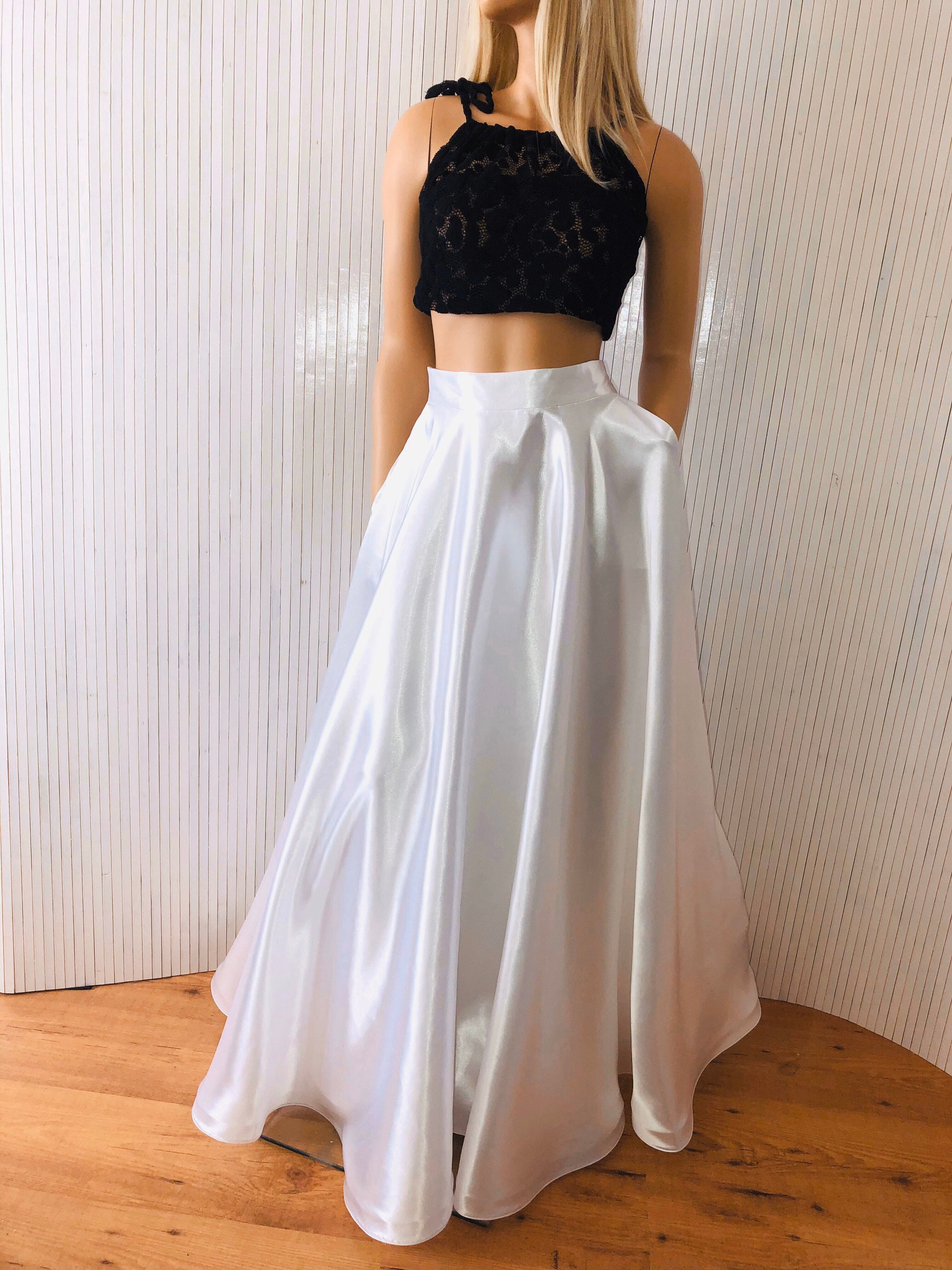 Wedding Prom Satin Skirt Elegant High Waist Skirts Floor - Etsy