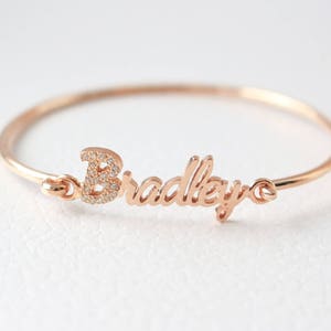 Personalized Name Bracelet Personalized Jewelry Rose Gold Name Bracelet Custom Nameplate Bracelet Personalized Bridesmaids Gifts image 4