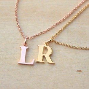Custom Letter Necklace with Rolo Chain - Initial Charm Necklace - Personalized Gift - Delicate Layering Necklace -Mother&#39;s Day Gifts