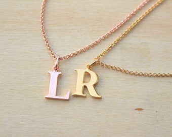 Custom Letter Necklace with Rolo Chain - Initial Charm Necklace - Personalized Gift - Delicate Layering Necklace -Mother's Day Gifts