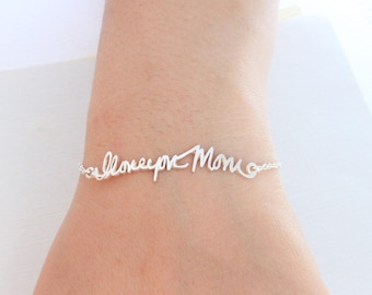 Sterling Silver Handwriting Bracelet – Personalized Keepsake Jewelry