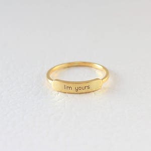Dainty Bar Ring - Stackable Name Ring - Custom Name Ring - Stacking Name Jewelry - Christmas Gift