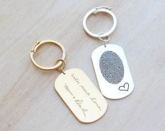 Engraved Personalized Gift for Dad - Graduation Gift for Grandpa - Personalized Keychain - Father Gift - Best Man Gift - Dogtag Keychain