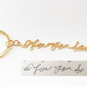Handwriting Keychain - Personalized Signature Keychain - Keepsake Jewelry in Sterling Silver - Father Gift - Christmas Gift