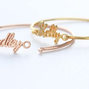 Personalized Name Bracelet Personalized Jewelry Rose Gold Name Bracelet Custom Nameplate Bracelet Personalized Bridesmaids Gifts image 2