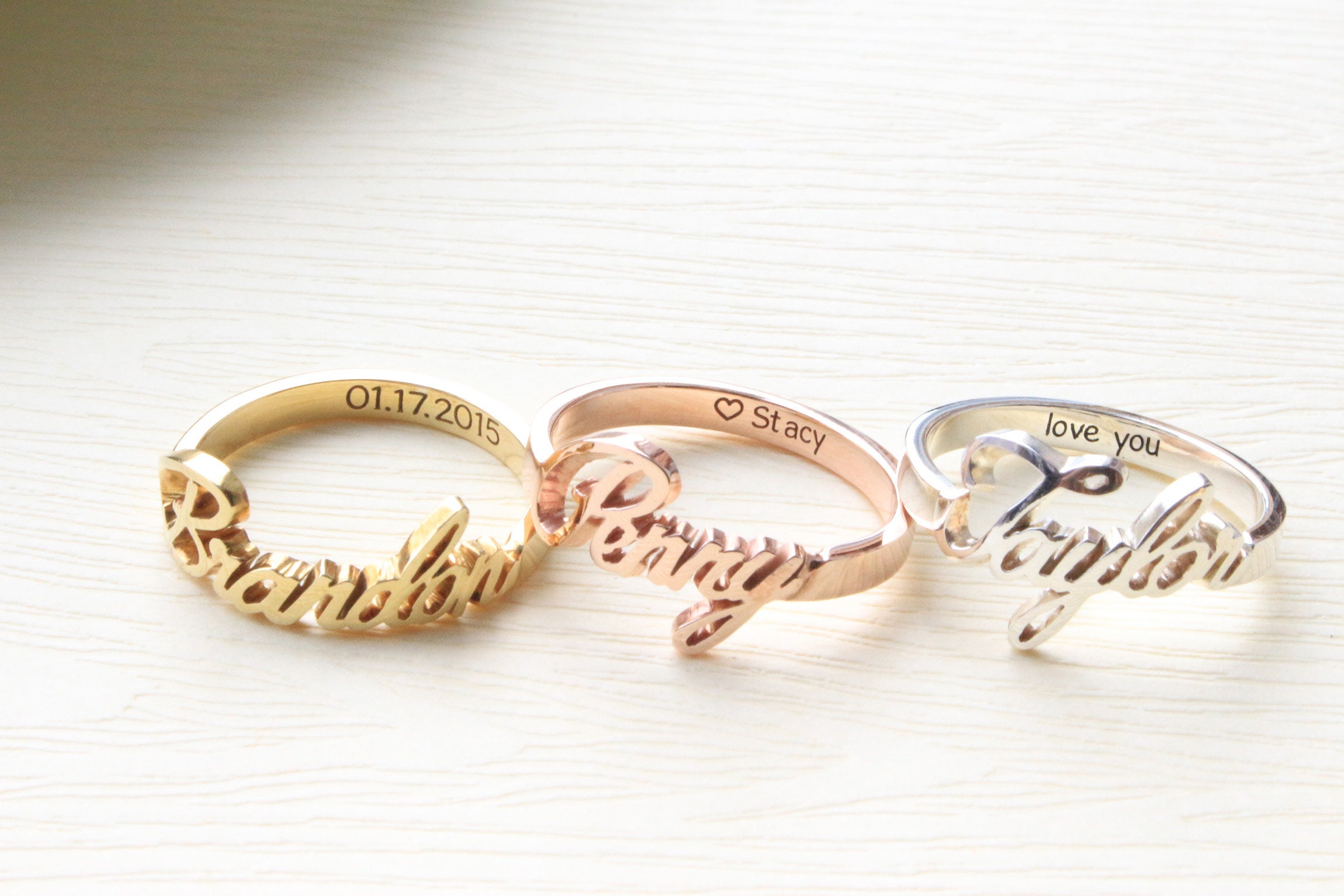 Custom Name  Ring  with Personalized  Band Engraved Ring  Etsy