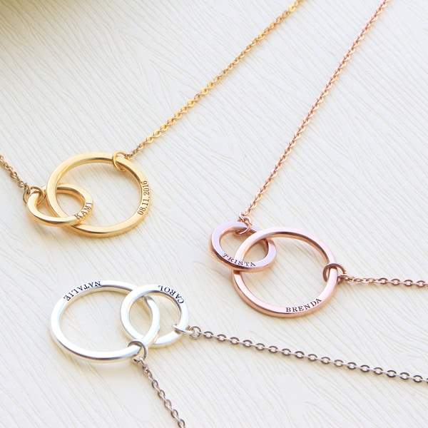 Personalized Mother Child Necklace – Sterling Silver, Gold, Rose Gold