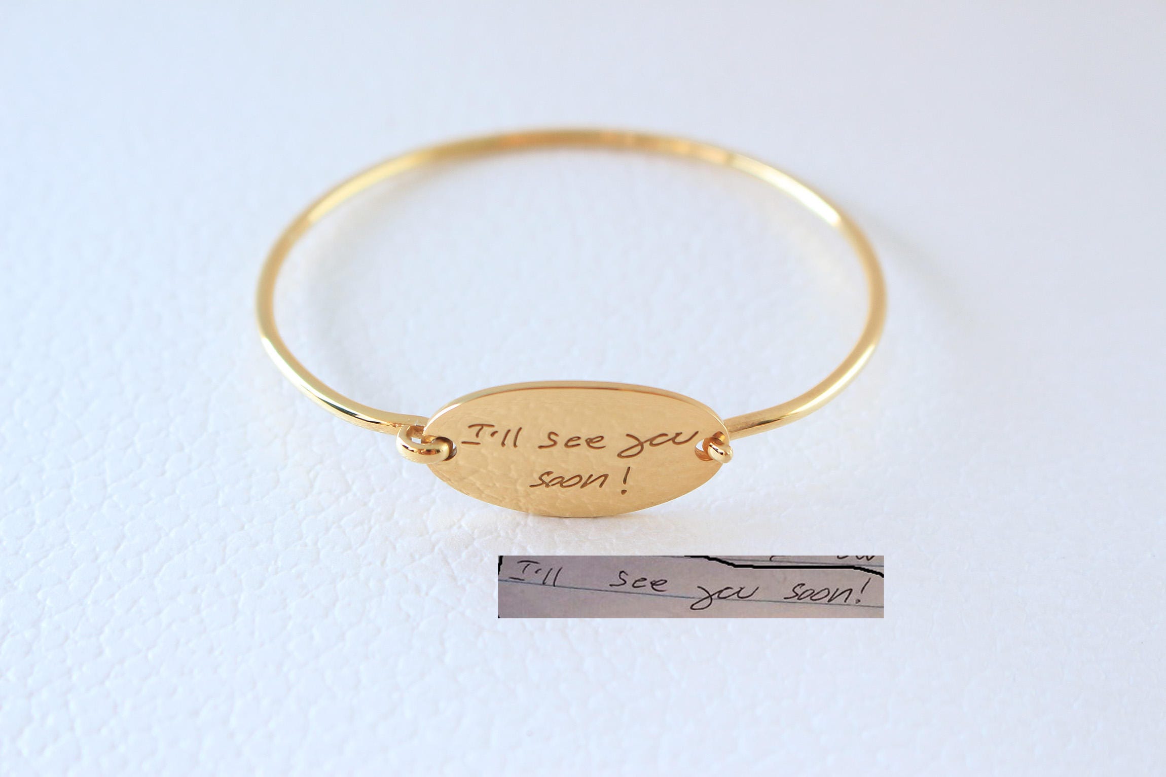 Custom Actual Handwriting Jewelry Handwriting Bangle - Etsy