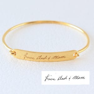 Armband met echt handschrift - gepersonaliseerde handtekeningsieraden - zinvolle cadeaus voor haar - kerstcadeau