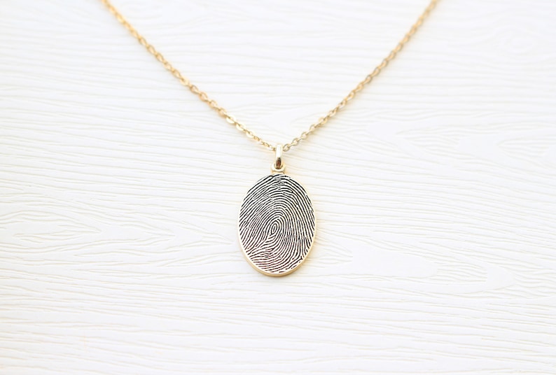 Fingerprint Necklace Unique Sympathy Gift in Sterling Silver Delicate Personalized Fingerprint Necklace For Her Mother's Day Gifts image 5