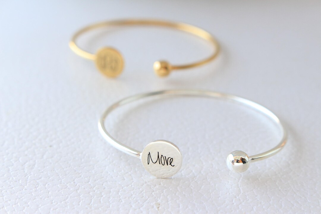 Adjustable Monogram Bangle - Custom Signature Bangle- Engraved Name ...
