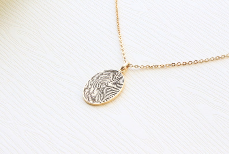 Fingerprint Necklace Unique Sympathy Gift in Sterling Silver Delicate Personalized Fingerprint Necklace For Her Mother's Day Gifts image 6