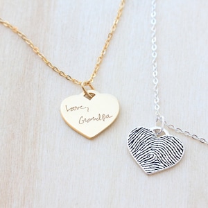 Collar de huellas dactilares - Regalo único de condolencias en plata de ley - Delicado collar de huellas dactilares personalizado para ella - Regalos para el Día de la Madre