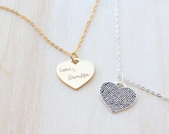Fingerprint Necklace - Unique Sympathy Gift in Sterling Silver - Delicate Personalized Fingerprint Necklace For Her - Mother's Day Gifts