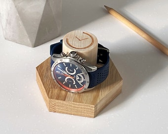 Porte-montre en bois de frêne Boîte à montres pour hommes Stockage de montres Support de montre Cadeau pour hommes Boîtier de montre Cadeaux personnalisés Affichage de montre Cadeaux pour lui