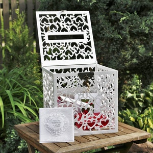 Hochzeitsbox für Karten Hochzeitskartenbox mit Verschluss Hochzeitsbriefkasten Hochzeitskartenhalter Box für Geschenk Hochzeit Spardose BabyParty Holzbox