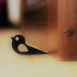 Door stop Door stopper Door wedge Bird doorstop Door holder Doorstop Hold the door Hodor Wood door stop Bird door Door decor Door hold Floor image 1