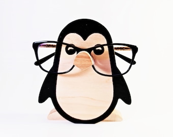 Porte-lunettes pingouin Porte-lunettes Porte-lunettes Support à lunettes Organiseur de bureau pour lunettes Accessoire de bureau Cadeau pour elle Cadeaux de Noël