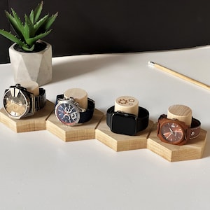 Ash wood watch stand Watch box for men Watch holder Watch Storage Gift for men Personalized gifts Watch display Gifts for him Watch case