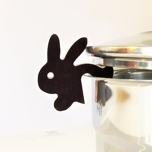 Decoración de cocina Elevador de tapa de olla Soporte para ventilación de vapor Soporte para tapa Elevador de tapa de olla Regalos de cocina Calentamiento de la casa Accesorio para olla Olla de cocina Regalos para hornear Conejito