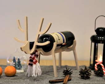 Deer wine bottle holder Wine rack Gift for women Wine holder Wine gift Wine rack tabletop Wine bottle holder Christmas gift Wine bag Rudolph