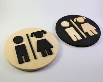 Restroom sign Toilet sign Bathroom sign WC sign Restroom sign wood Restroom door sign Door sign Bathroom decor Restroom signs for restaurant