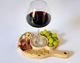 Porte-verre à vin Casier à vin Plateau de service alimentaire Assiettes apéritives Cadeaux pour femmes Cadeau amateur de vin Assiette Cadeau de pendaison de crémaillère Verres à vin Pour elle