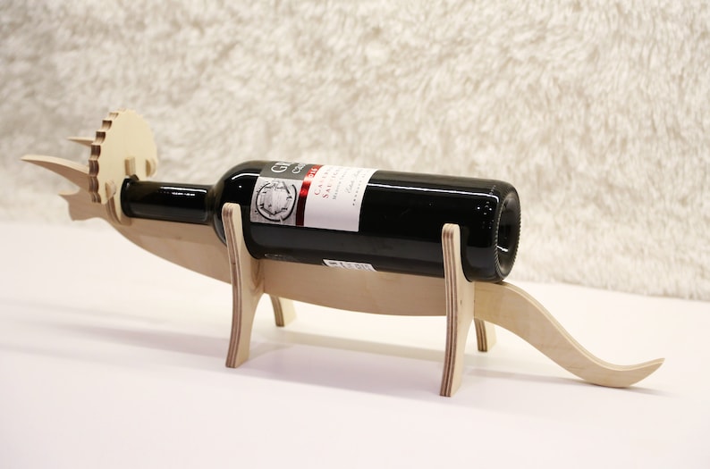 Wine lovers Wine gift Wine holder Dinosaur wine rack Gift for her Hausewarming gift Bottle holder Wooden wine furniture Christmas gift