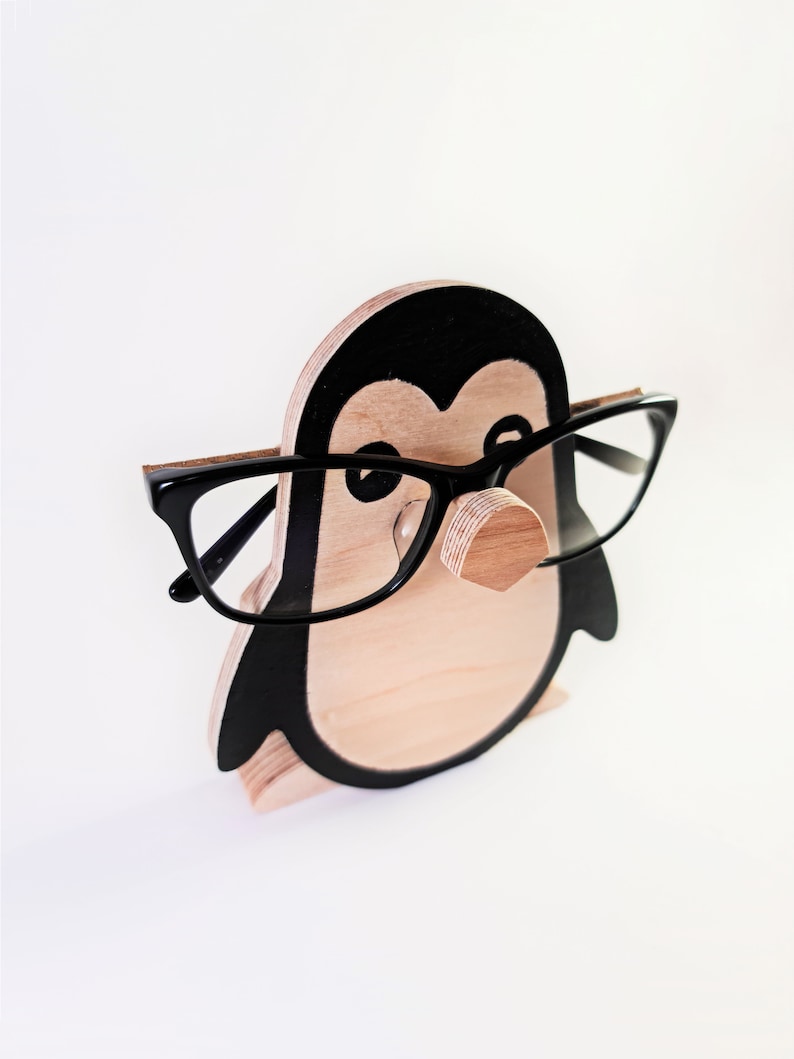 Porte-lunettes pingouin Porte-lunettes Porte-lunettes Support à lunettes Organiseur de bureau pour lunettes Accessoire de bureau Cadeau pour elle Cadeaux de Noël image 2