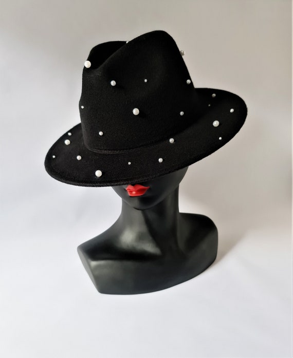 Festival Hat Pearls Fedora Hat Stylish 
