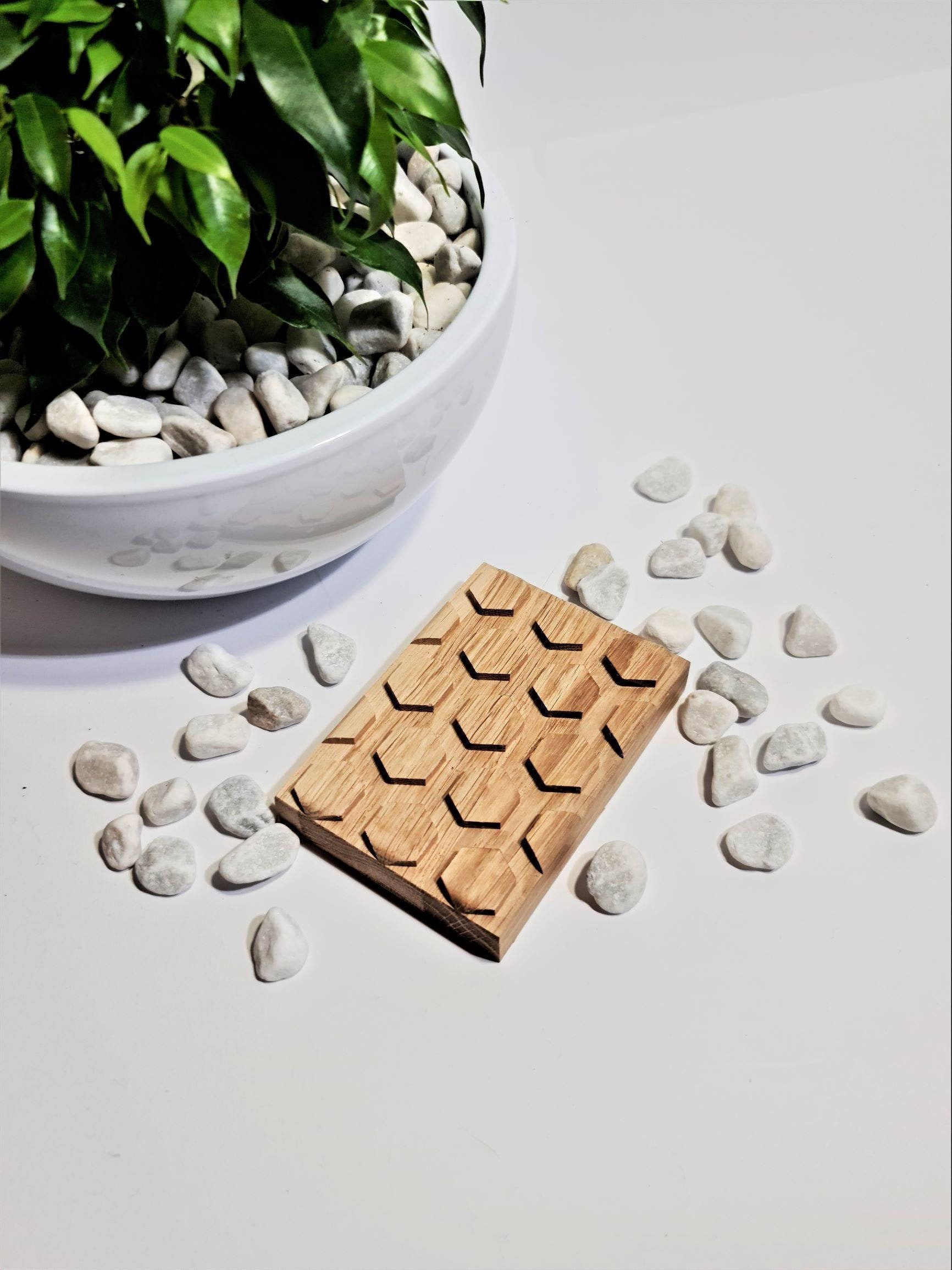 Savon en Bois de Chêne Savon Support Vaisselle Savon et Distributeur Cadeaux Eco Friendly Décor Sall