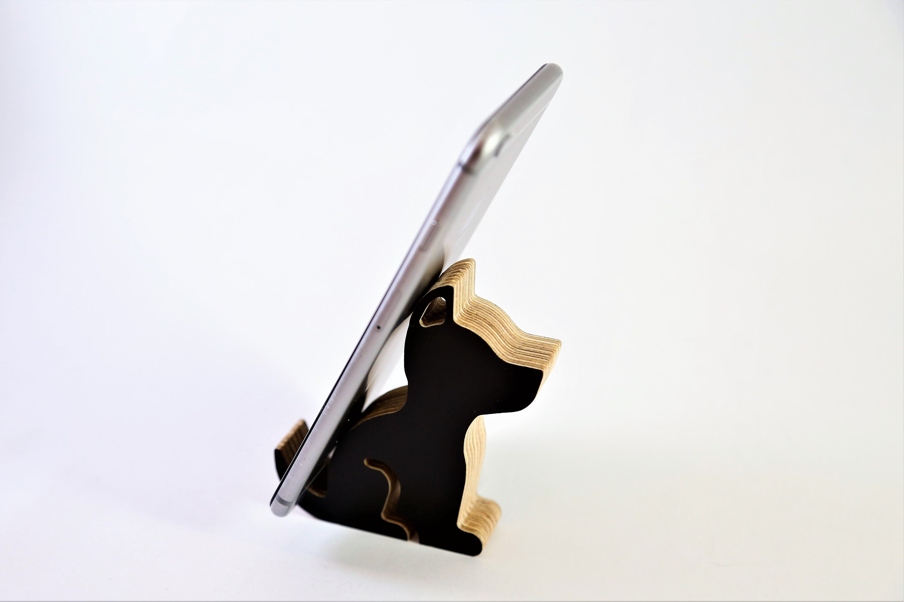 Dog phone holder Cell phone stand iPhone dock Wood phone stand Etsy