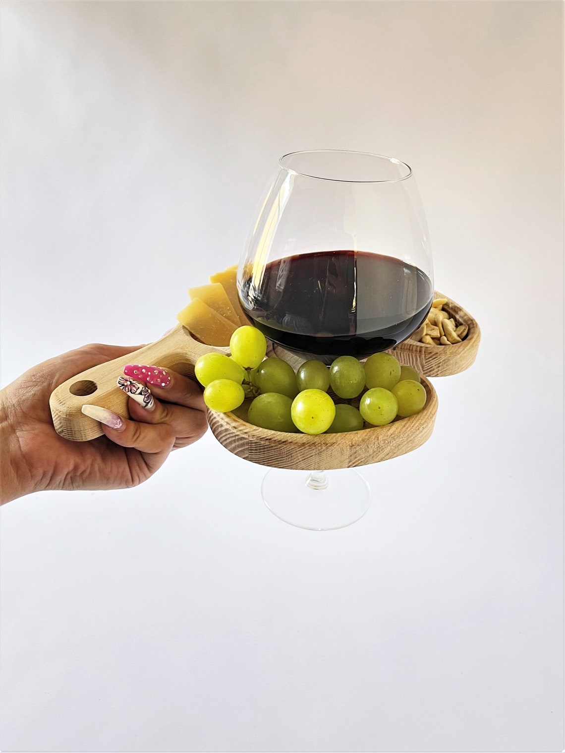 Wine glass holder Wine rack Food serving tray Appetizer plates Etsy