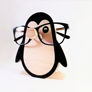 Porte-lunettes pingouin Porte-lunettes Porte-lunettes Support à lunettes Organiseur de bureau pour lunettes Accessoire de bureau Cadeau pour elle Cadeaux de Noël image 3